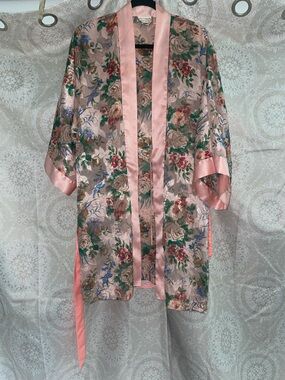 Victoria's Secret Pink Floral Satin Kimono (belt replaced)